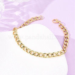 Браслеты-цепочки кубинского плетения из нержавеющей стали 304 для женщин&nbsp;BJEW-F527-06G