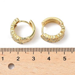 Серьги-кольца в форме сердца из латуни с микропаве из кубического циркония&nbsp;EJEW-A132-10G-01