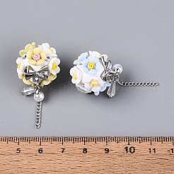 Бусины из полимерной глины ручной работы со стразами&nbsp;RESI-T060-27M