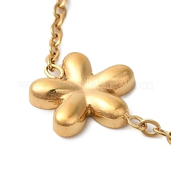 Браслеты-цепочки с цветочным узором из нержавеющей стали 304 для женщин&nbsp;BJEW-K237-11G