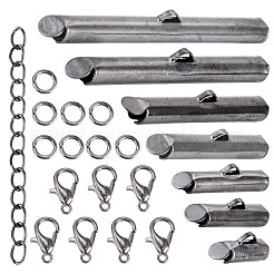 560 pièces 10 styles glissière de fer sur les tubes de fermoir d'extrémité&nbsp;DIY-TA0015-91