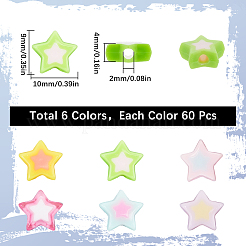 360 Stück 6 Stile undurchsichtige/transparente Acrylperlen&nbsp;OACR-SC0001-91