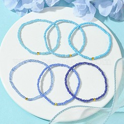 Conjuntos de pulseras elásticas con cuentas de semillas de vidrio de color degradado&nbsp;BJEW-MZ00101-01