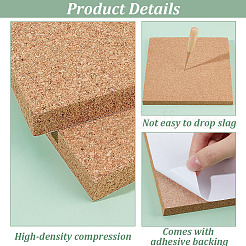 Самоклеящиеся пробковые листы&nbsp;DIY-WH0569-67B