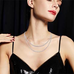 925 collar de cadena de eslabones finos y delicados de plata de ley para mujeres y hombres.&nbsp;JN1096A-01