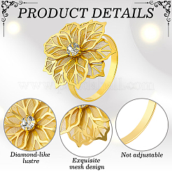 60 x Serviettenringe aus Eisen mit Blumenmuster&nbsp;AJEW-WA0001-69