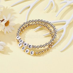 Ensembles de bracelets extensibles en perles acryliques unisexes&nbsp;BJEW-JB06319