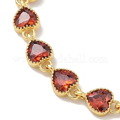 Bracelets en laiton pavés de zirconiums cubiques en forme de cœur pour femmes&nbsp;BJEW-P385-07G-07