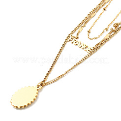 Collar de una capa de acero inoxidable 304 con revestimiento iónico (IP)&nbsp;NJEW-P229-09G