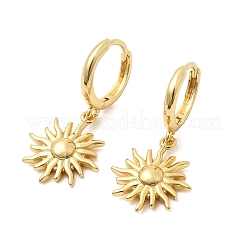 Pendientes de aro de latón con forma de sol&nbsp;EJEW-H180-30A-G