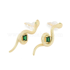Ottone micro spianare orecchini zirconi&nbsp;EJEW-P301-18G