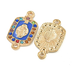 Legierung Micro Pave bunte Zirkonia Saint Connector Charms mit Emaille&nbsp;FIND-Z061-06G-01