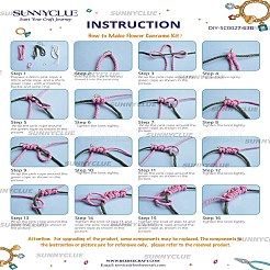 DIY Blume Baumwollschnur Fäden Stricken Anhänger Dekoration Herstellung Kits&nbsp;DIY-SC0027-63B