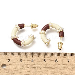 Латунные серьги-гвоздики в форме буквы С&nbsp;EJEW-A121-09G