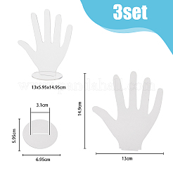Espositori per gioielli in acrilico a forma di mano da tavolo&nbsp;ODIS-WH0043-13B