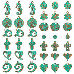 52 pièces 13 styles pendentifs en alliage de style tibétain&nbsp;FIND-TA0010-81