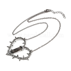 Женские ожерелья с подвеской в виде сердца из сплава со смолой и шипами&nbsp;NJEW-Z101-01B