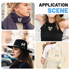 4 шт. 4 стиля броши-банты из цинкового сплава со стразами для одежды рюкзака&nbsp;JEWB-FH0002-02