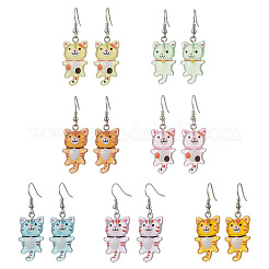 Серьги-подвески в форме кошки из прозрачной смолы&nbsp;EJEW-JE06379