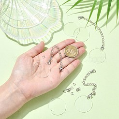 Наборы для самостоятельного изготовления плоских круглых акриловых чашек-подвесок&nbsp;DIY-CJ0002-60