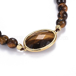 Натуральный тигровый глаз плетеный браслеты из бисера&nbsp;BJEW-JB04210-03