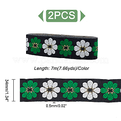 Вышивка полиэфирными лентами в этническом стиле&nbsp;LS-OCOR-WH0070-10F-03