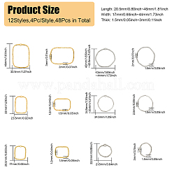 48pcds 12 Stile Legierung offene Rückseite Lünette Anhänger&nbsp;FIND-CA0008-13