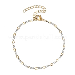 2 Stück 2 Farben 304 Edelstahl Figaro-Kettenarmband-Sets&nbsp;BJEW-JB14356-02