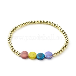 Bracciali elasticizzati con perline acriliche piatte rotonde&nbsp;BJEW-JB06677