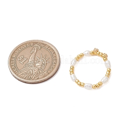 3 шт. кольца на палец из натурального культивированного пресноводного жемчуга на медной проволоке&nbsp;RJEW-JR00995