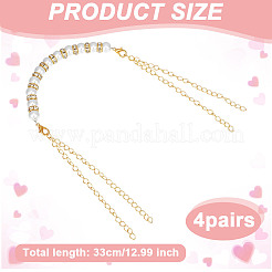 Стеклянные жемчужные бусины шнурки для высоких каблуков&nbsp;HJEW-OC00059