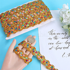 Кружевная лента с пайетками из полиэстера&nbsp;OCOR-WH0078-113B