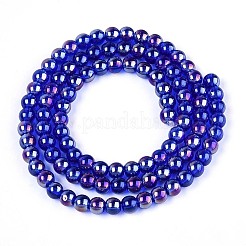 Гальванизируйте прозрачное стекло бисер нитей&nbsp;GLAA-T032-T4mm-AB16