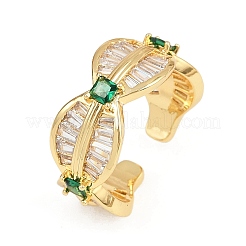 Латунные микро проложить манжеты кольца кубического циркония&nbsp;RJEW-D326-02G