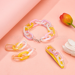 120 шт. 6-х цветные прозрачные акриловые соединительные кольца&nbsp;TACR-OC0001-05