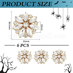 6 шт. запонки из сплава со стразами&nbsp;BUTT-MA0001-12G-01