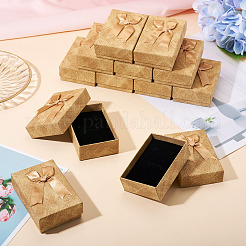 Прямоугольные бумажные подарочные коробки для хранения ювелирных изделий с бантом&nbsp;CON-TAC0014-12C