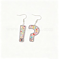 Pendientes colgantes de acrílico con estampado de hierro&nbsp;WG12E88-01