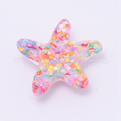 Аксессуары из прозрачных смоляных кабошонов с плоской задней крышкой&nbsp;RESI-WH0009-77