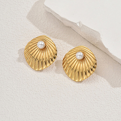 Элегантные серьги-гвоздики из нержавеющей стали 201 с текстурированными ромбами&nbsp;YK4954