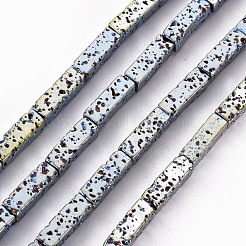 Fili di perle di roccia lavica naturale elettrodeposta&nbsp;G-T114-70