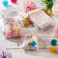 50 bolsa de organza con estampado de corazón&nbsp;OP-TADJ0001-01H