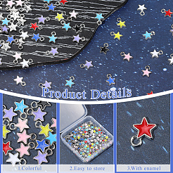 270pcs 9 Farben Legierung Emaille Charms&nbsp;ENAM-SC0007-72