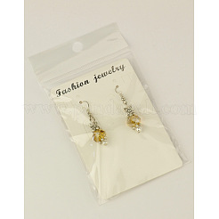 Модный стеклянный шар болтающийся серьги EJEW-JE00398