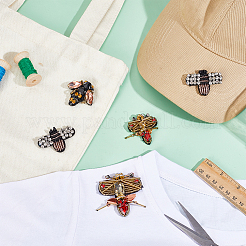 5 шт. 5 стиля нашивок в виде пчелы из страз и фетра&nbsp;DIY-GA0008-84