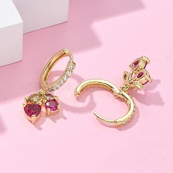 Micro ottone spianare zirconi Orecchini a cerchio&nbsp;EJEW-R016-14G