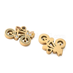 Acero inoxidable 304 esmaltado con colgantes de rhinestone.&nbsp;SA-CBA49D2-02G