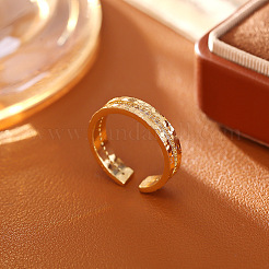 Messing Micro Pave klare Zirkonia Manschette offene Ringe&nbsp;WG6FD9B-01
