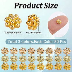 150 Stück 3 Farben Zinklegierung Cabochons&nbsp;KK-SC0007-71A