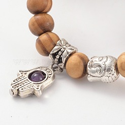 Legno perline bracciali tratto&nbsp;BJEW-JB02126